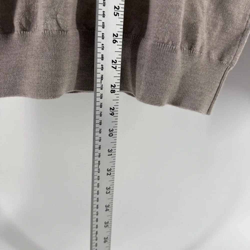 Collars & Co Mens Australian Merino Wool Quarter Zip Sweater Taupe XL NEW